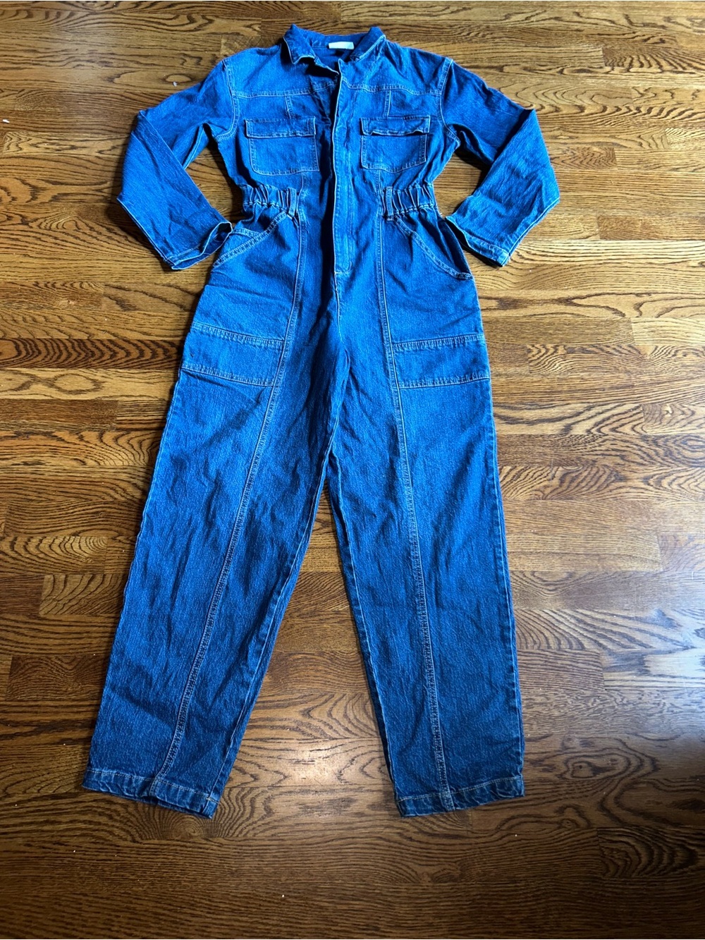 Universal Thread Denim Utility Jumpsuit Women’s Size 4 Blue Long Sleeve - Picture 2 of 7